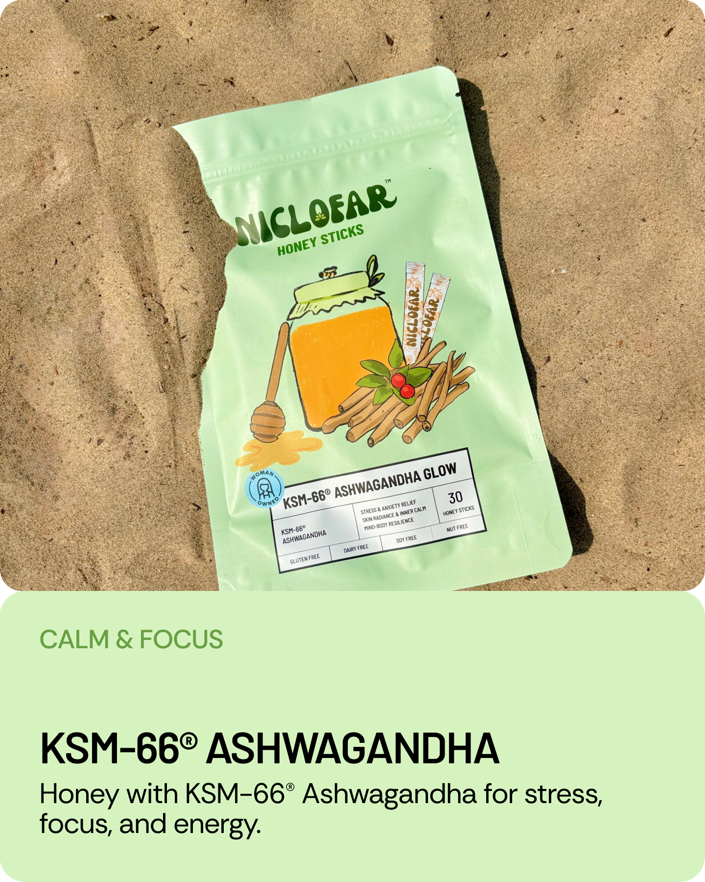 KSM-66 Ashwagandha Honey Sticks - Pack of 30